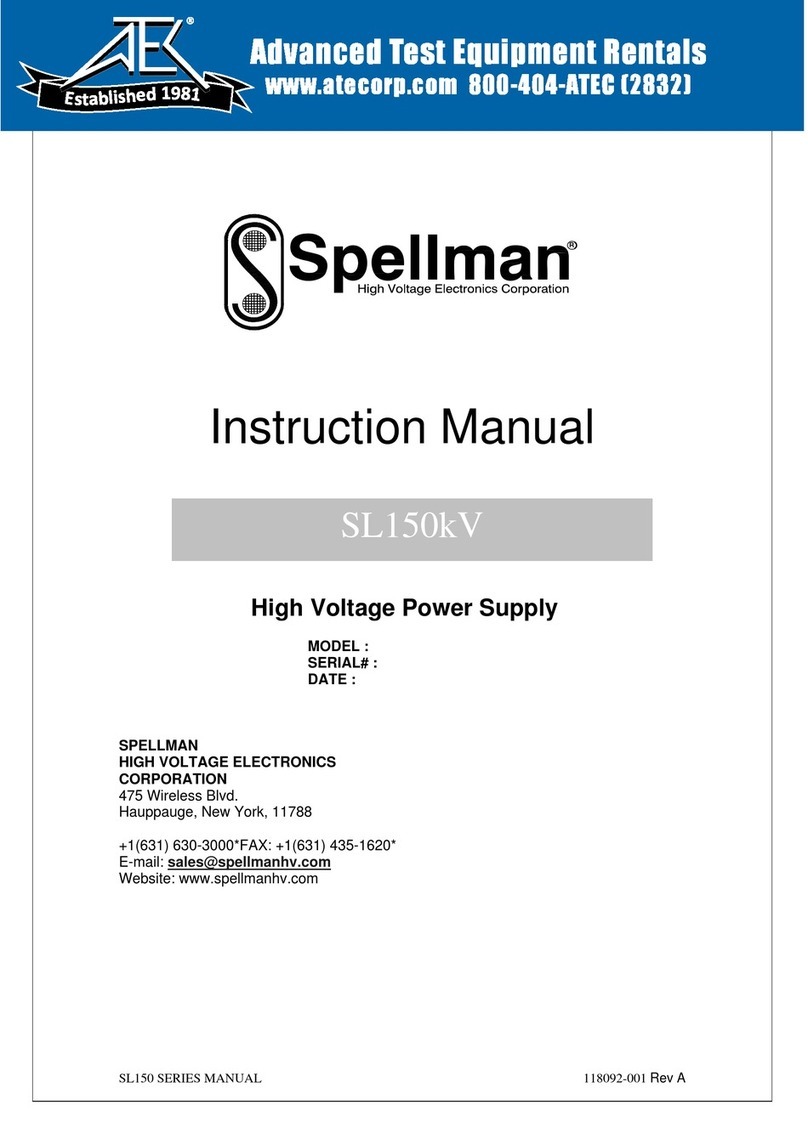 Atek Spellman SL150kV instruction manual