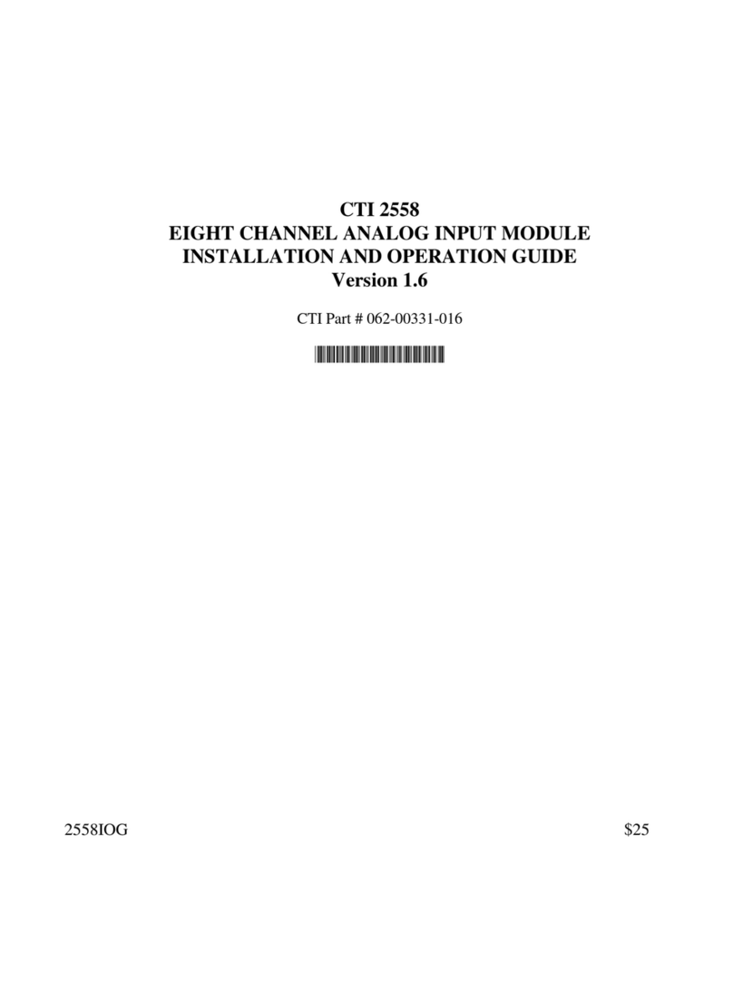 Control Technologies CTI 2558 Owner's manual
