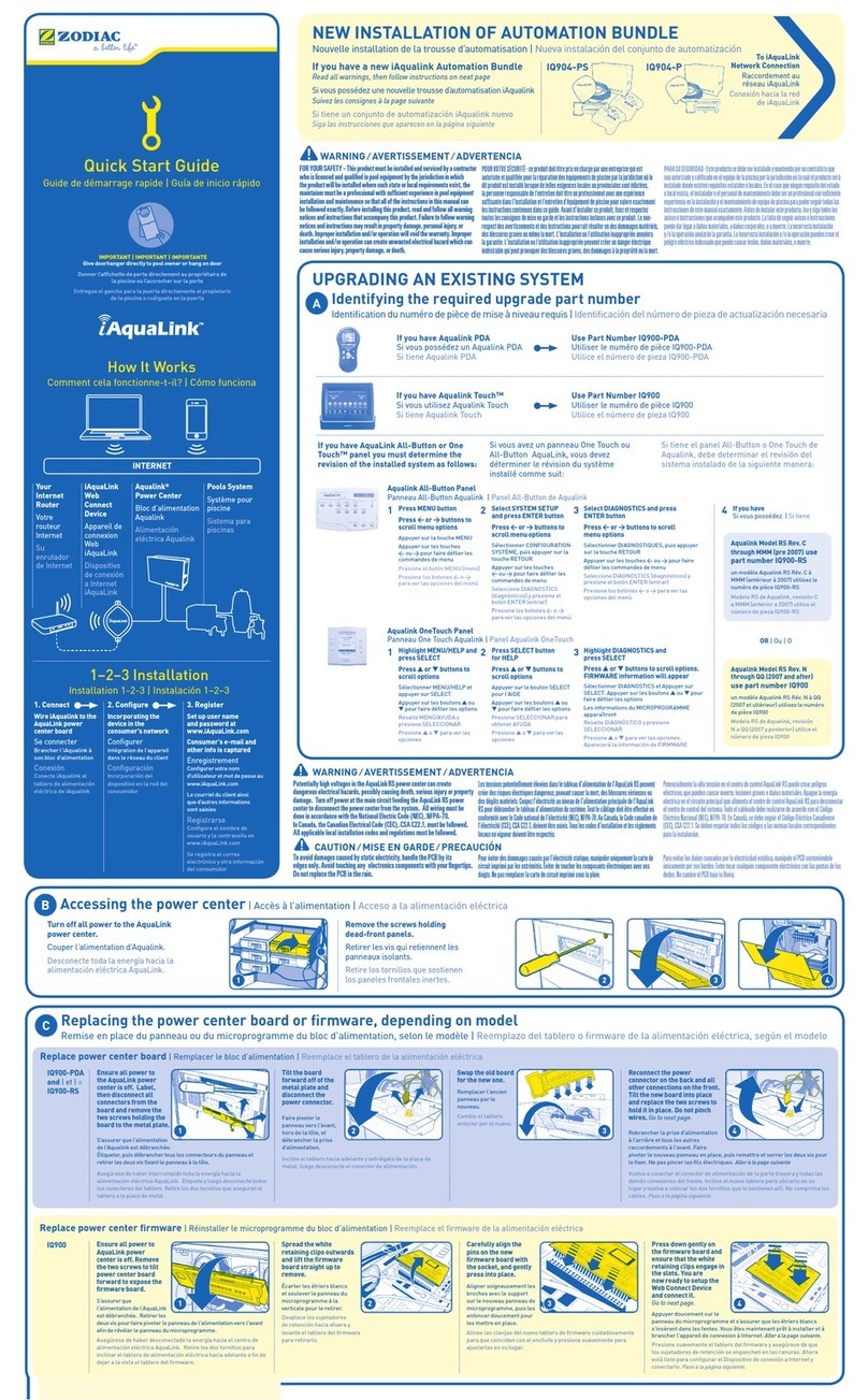 Zodiac iAqualink IQ904-P User manual