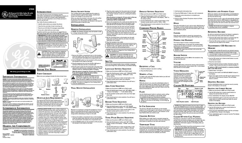 GE 27930 User manual
