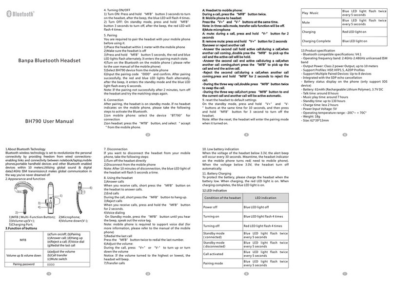 Banpa BH790 User manual