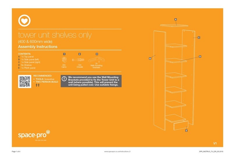Spacepro Tower unit shelves Assembly instructions Spacepro Tower unit shelves Assembly instructions