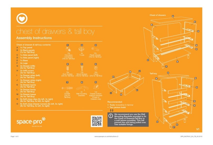 Spacepro Chest of Drawers and Tallboy Assembly instructions Spacepro Chest of Drawers and Tallboy Assembly instructions
