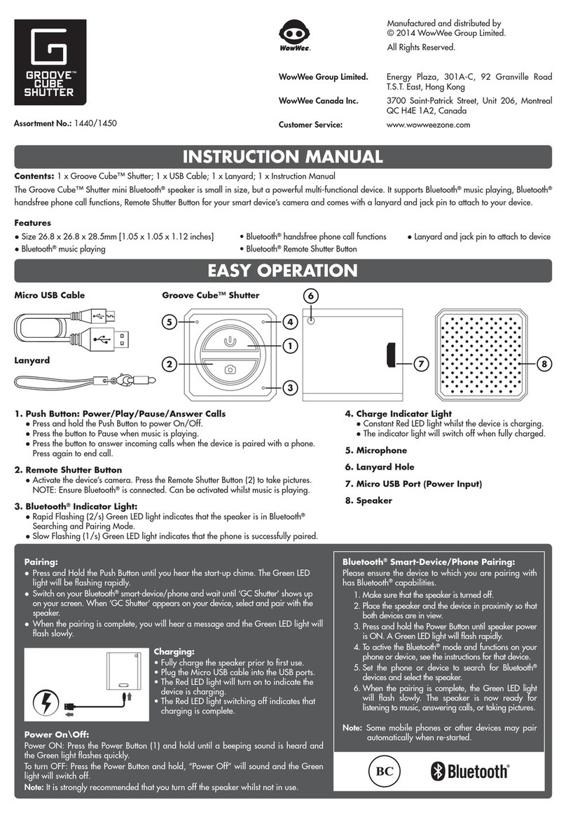 WowWee Groove Cube Shutter 1440 instruction manual