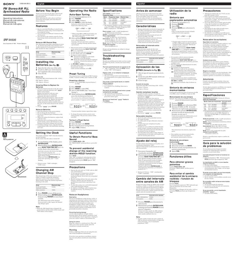 Sony SRF-M606 User manual