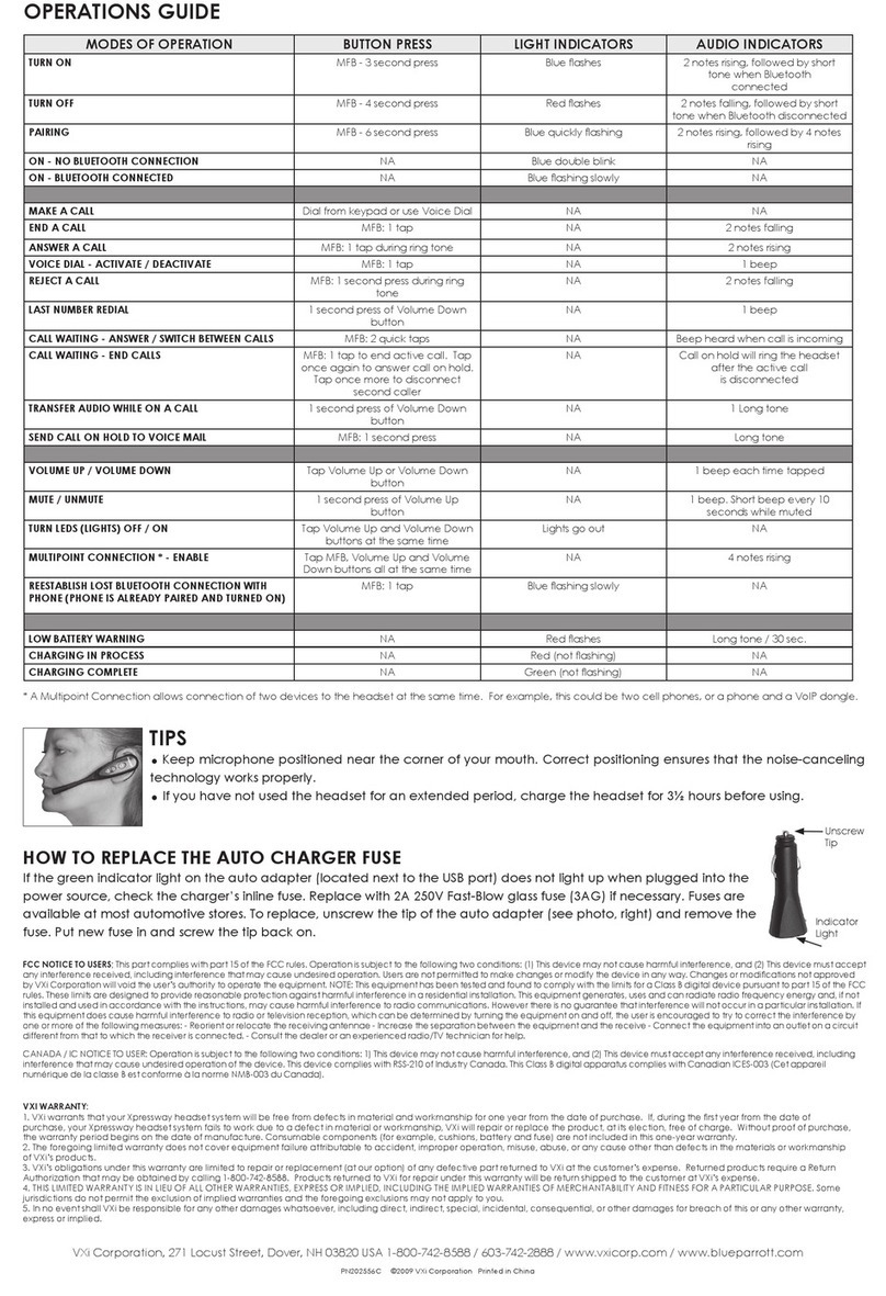 VXi BlueParrott Xpressway user guide