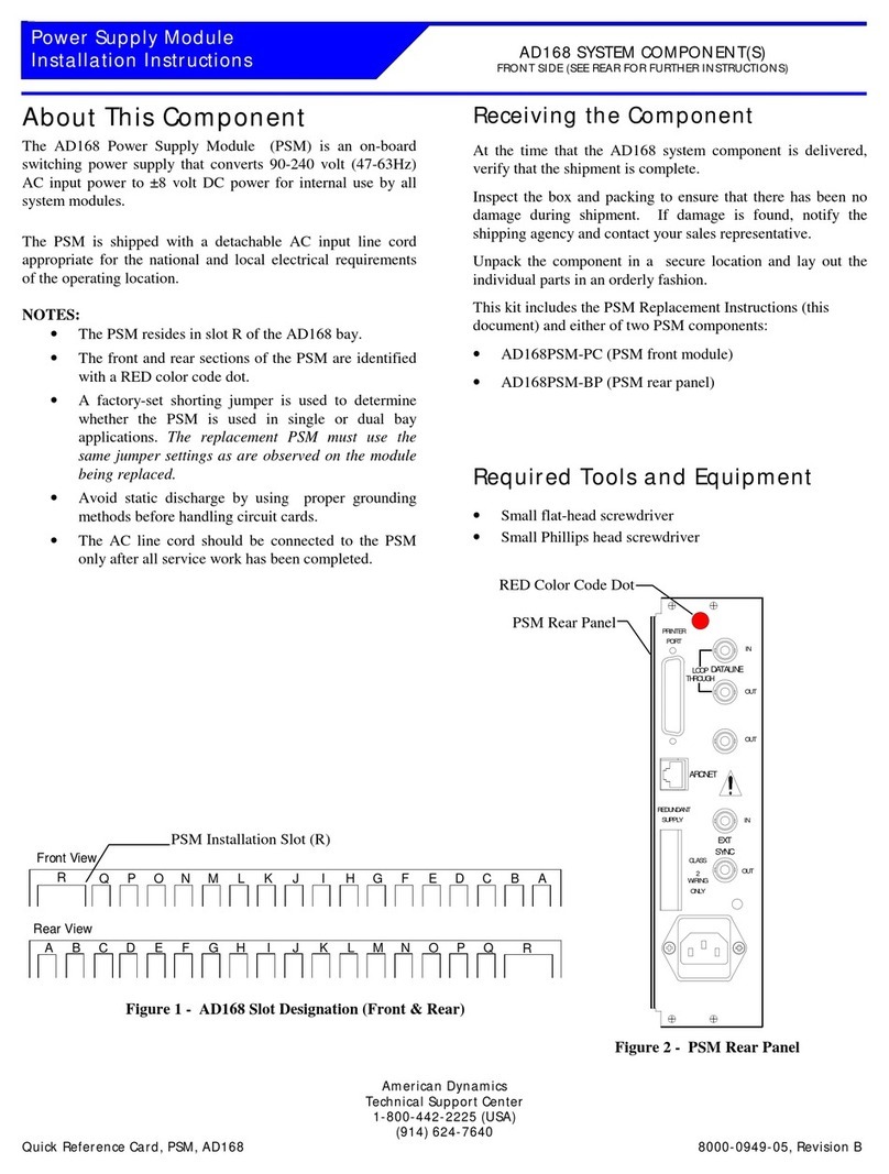 American Dynamics AD168 installation instructions
