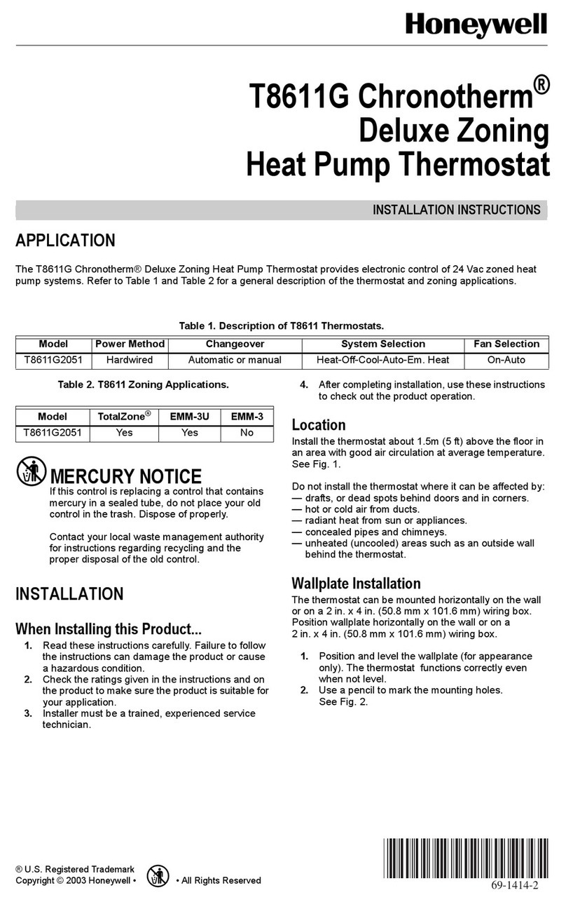 Honeywell T8611G Chronotherm User manual