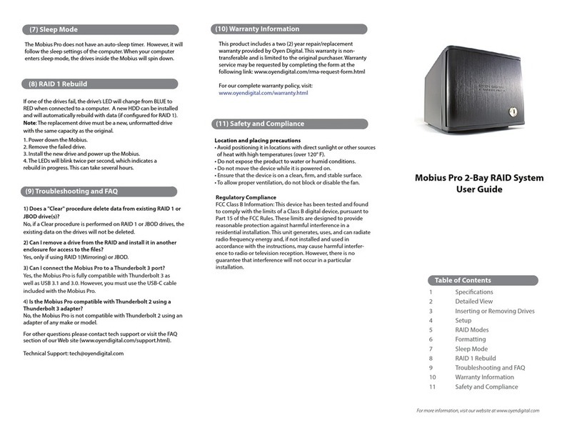 OYEN DIGITAL Mobius Pro User manual OYEN DIGITAL Mobius Pro User manual