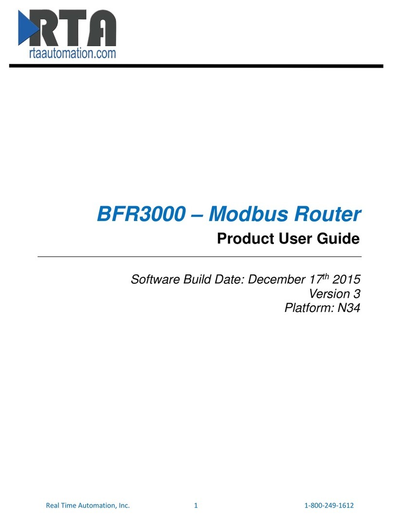 RTA BFR3000 Product user guide