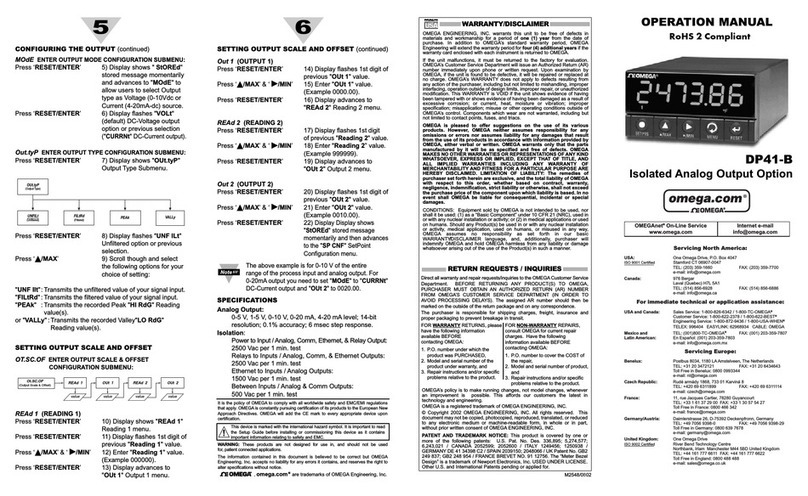 Omega DP41-B Series User manual