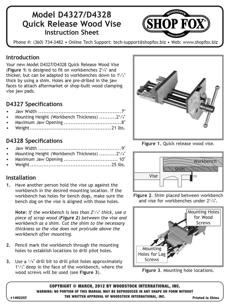 Shop fox D4328 instruction sheet
