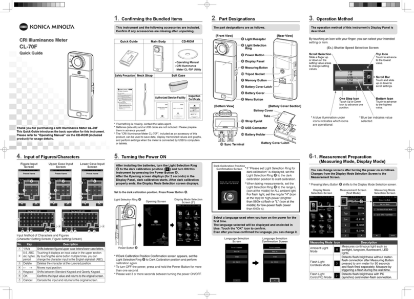 Konica Minolta CL-70F quick guide Konica Minolta CL-70F quick guide