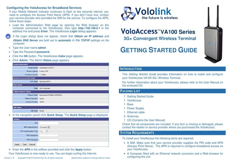 Vololink VoloAccess VA100 Series Getting started guide