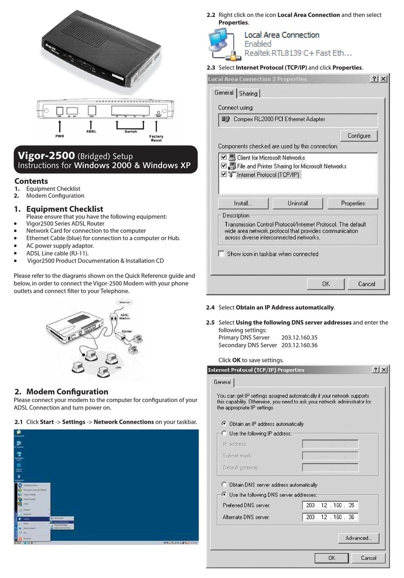 Draytek Vigor2500 series User manual