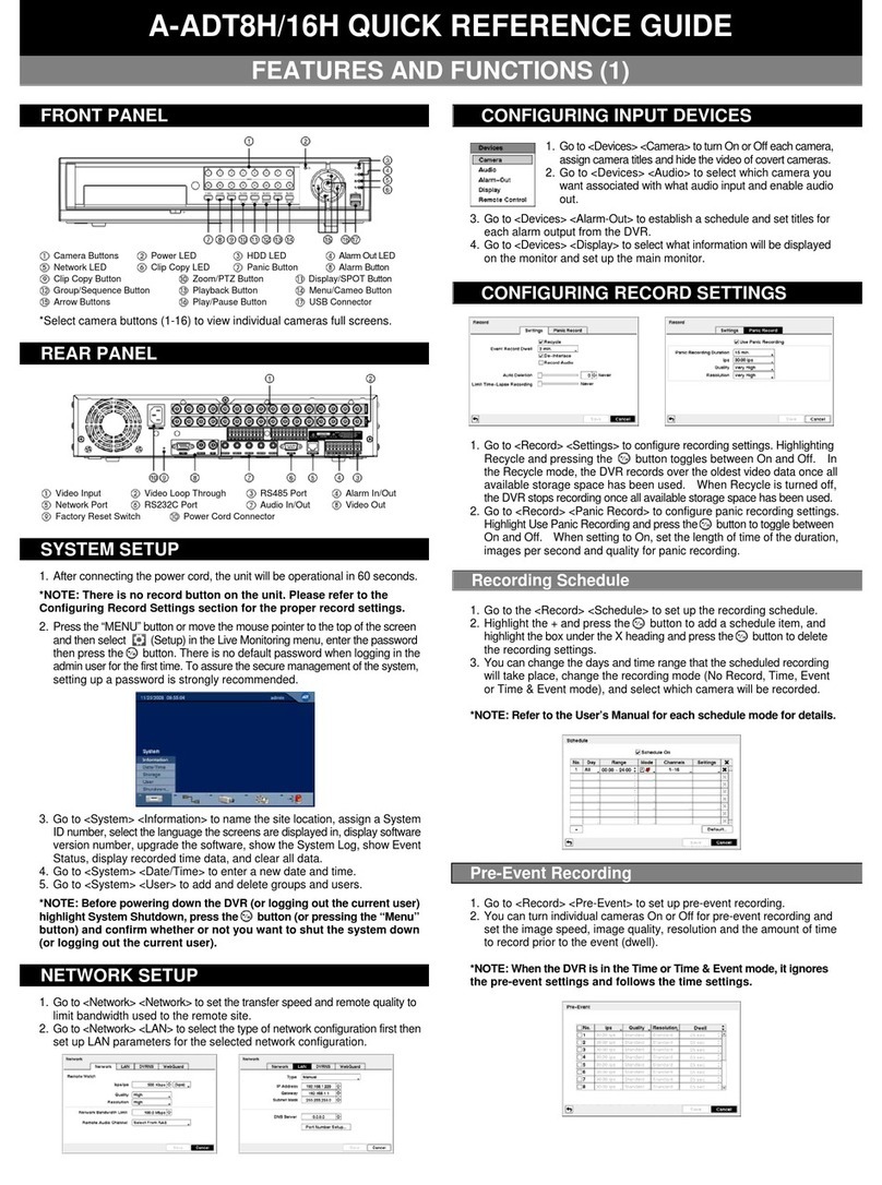 ADT A-ADT8H User manual
