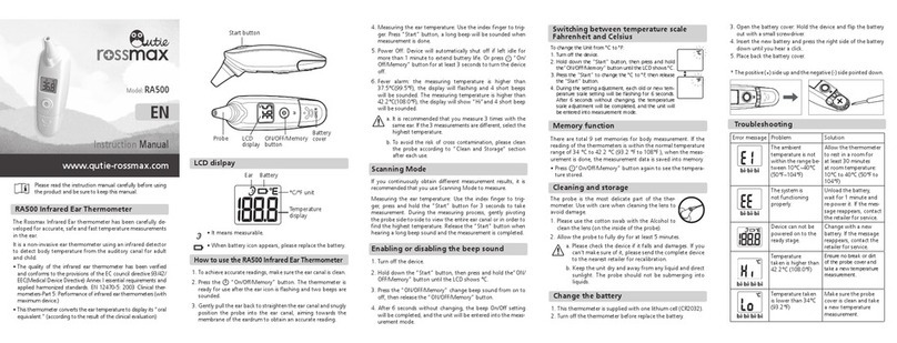 Rossmax RA500 instruction manual
