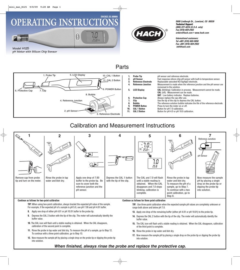 Hach H125 User manual