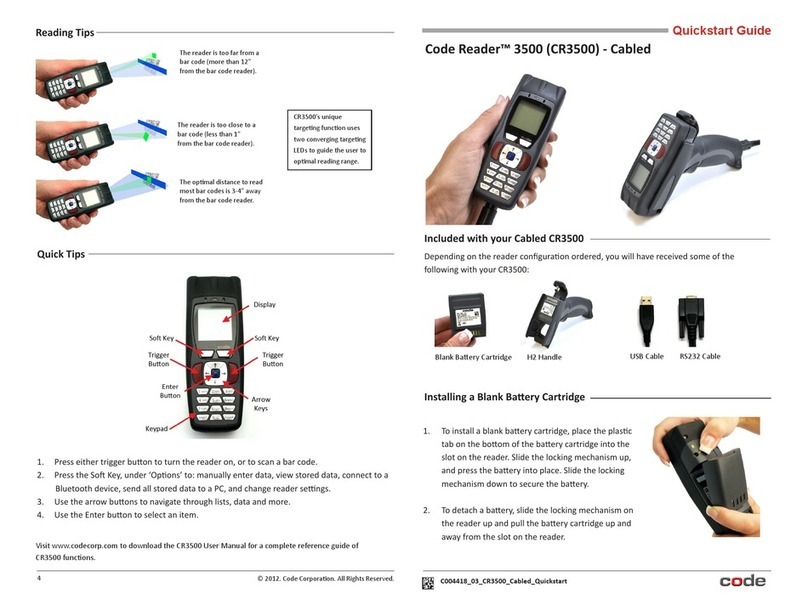 Code Code Reader CR3500 User manual Code Code Reader CR3500 User manual