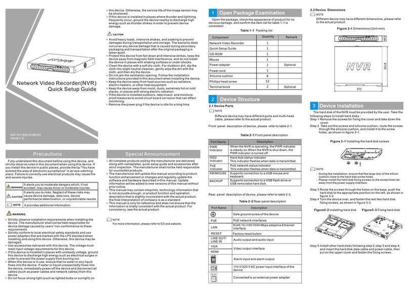 Sunell SN-NVR10/02E3 Quick setup guide