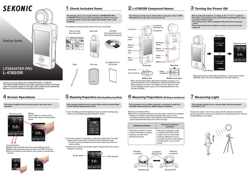 Sekonic Litemaster Pro L-478D User guide