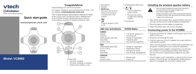V-tech VCS850 User manual