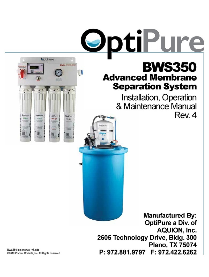 OptiPure BWS350 Installation, operation & maintenance manual