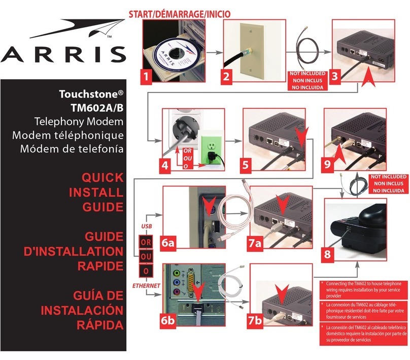 Arris Touchstone TM602A Quick install guide