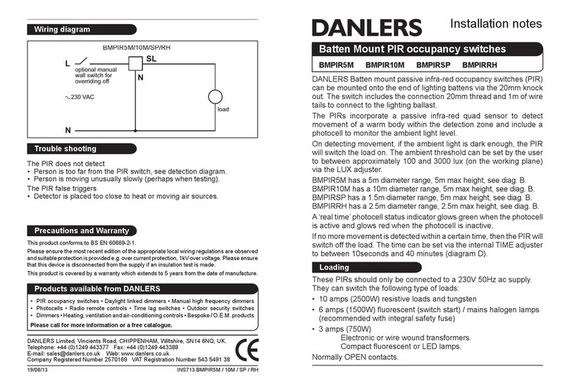 DANLERS BMPIR5M Installation notes