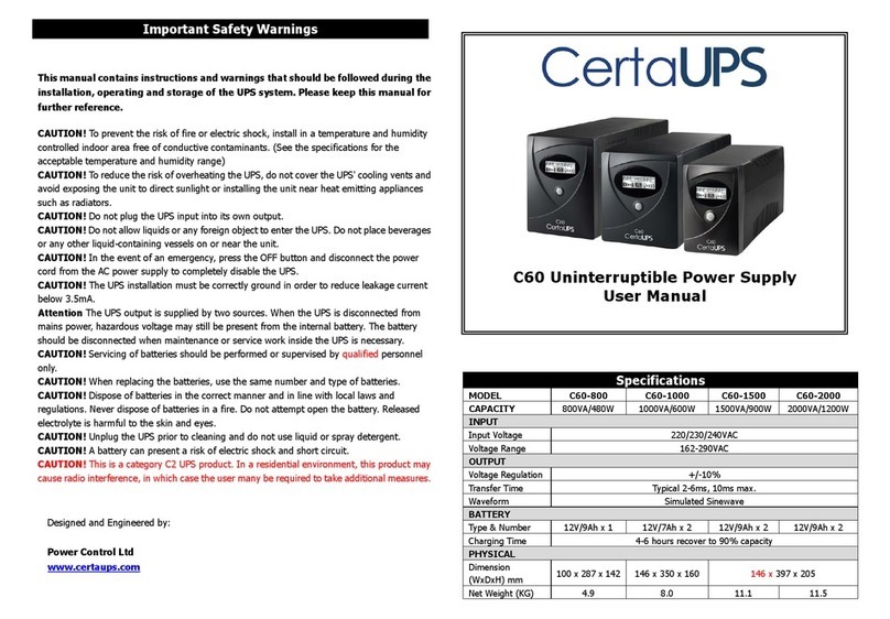 CertaUPS C60-800 user manual