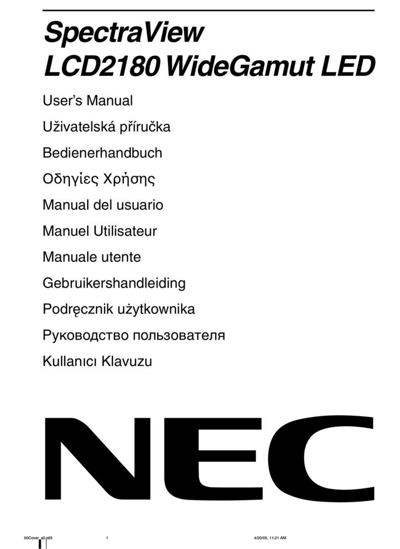 NEC SpectraView LCD2180 WideGamut LED User manual