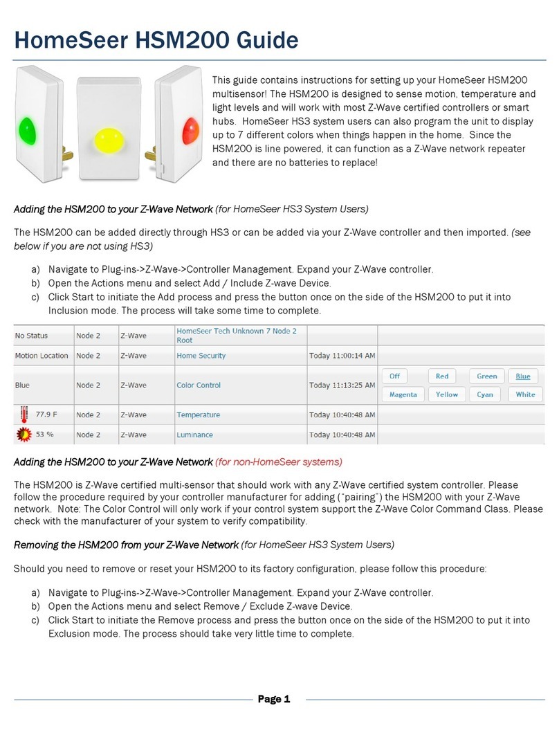 HomeSeer HSM200 User manual