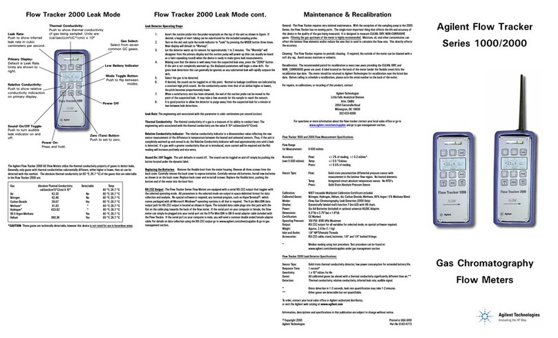 Agilent Technologies Flow Tracker 1000 User manual Agilent Technologies Flow Tracker 1000 User manual