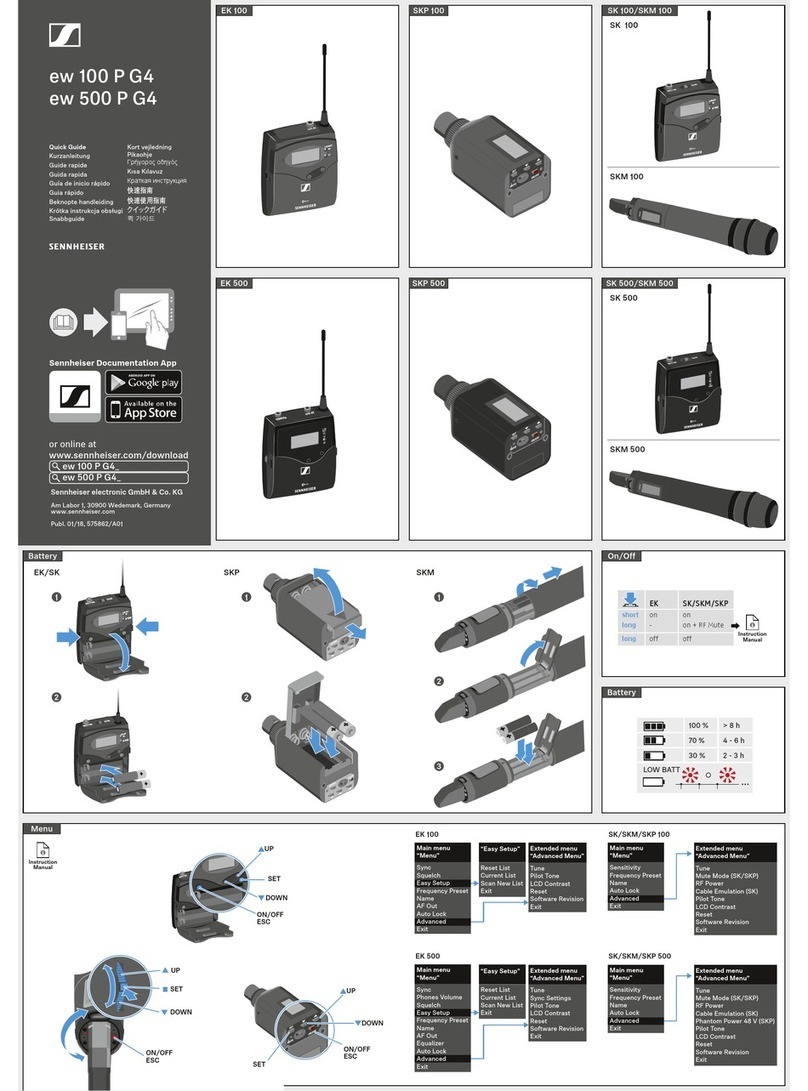 Sennheiser ew 100 P G4 User manual