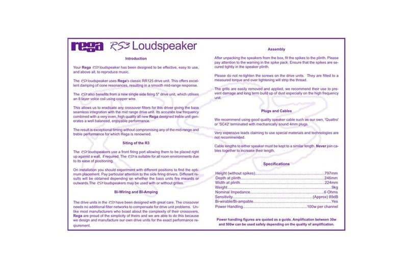 Rega RS3 manual