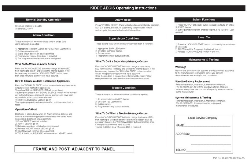 Kidde AEGIS operating instructions