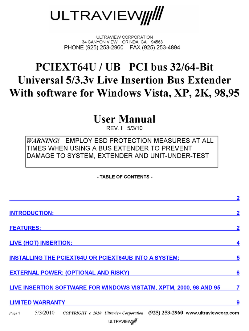 UltraView PCIEXT64U user manual