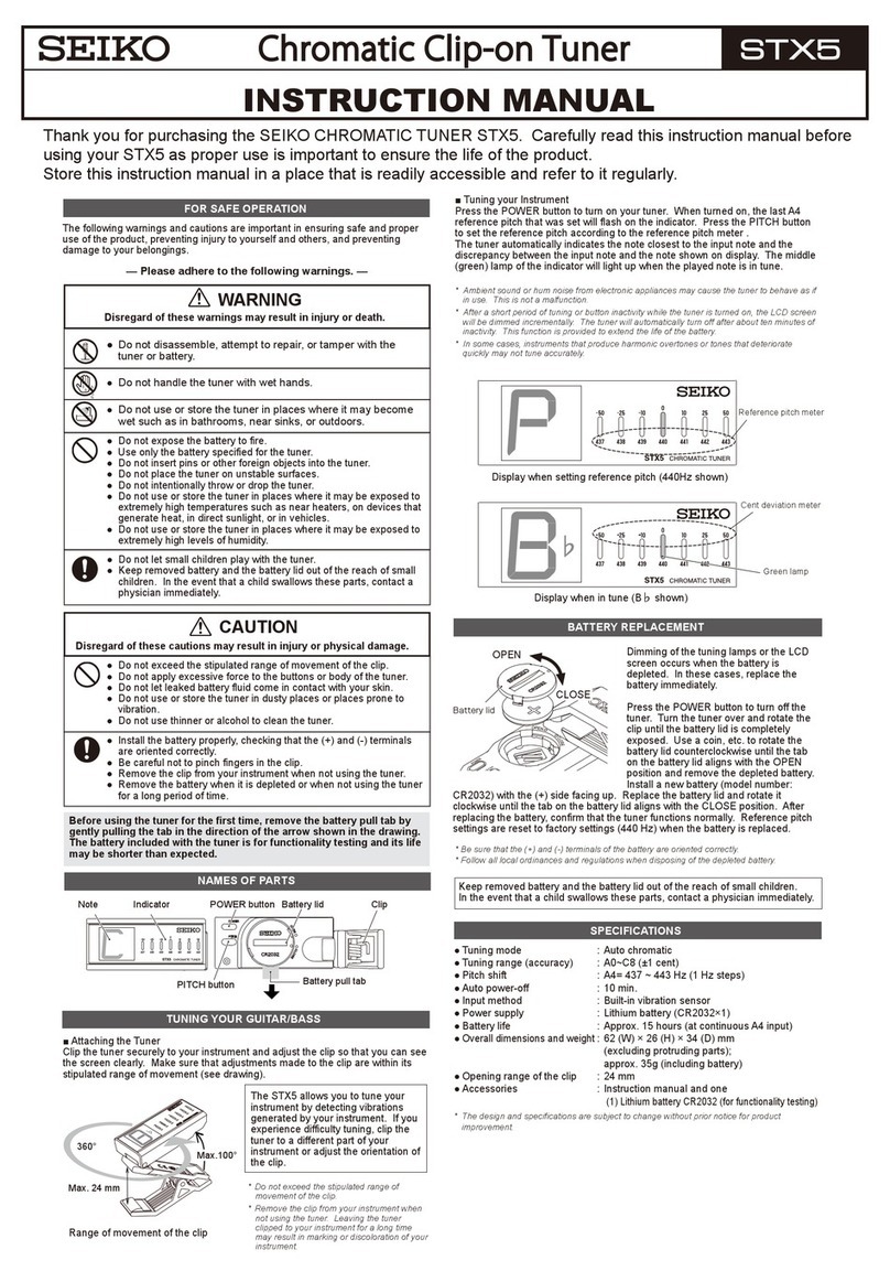Seiko STX5 User manual