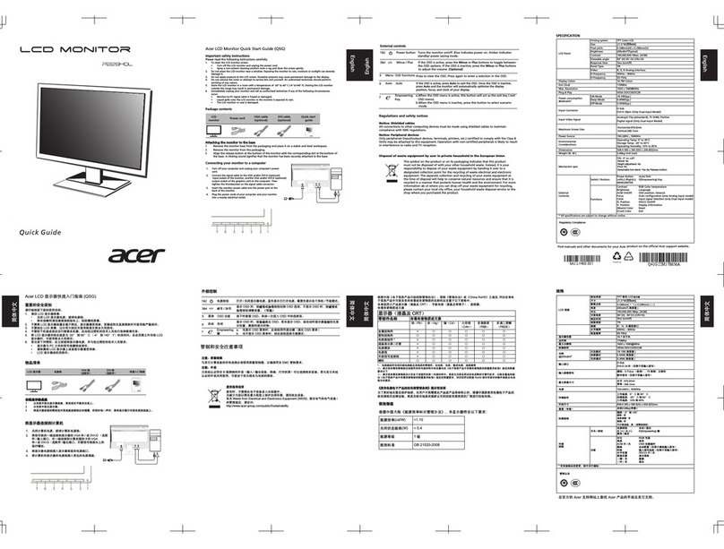 Acer P229HQL User manual
