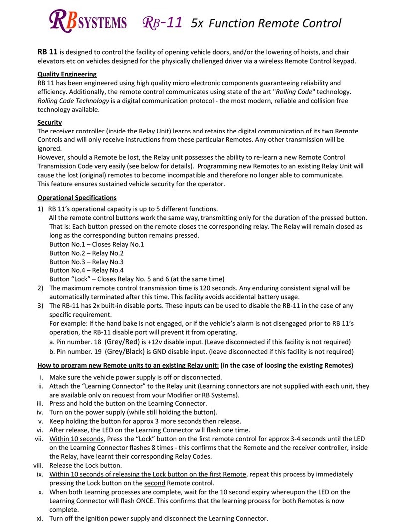 RB Systems RB-11 user manual