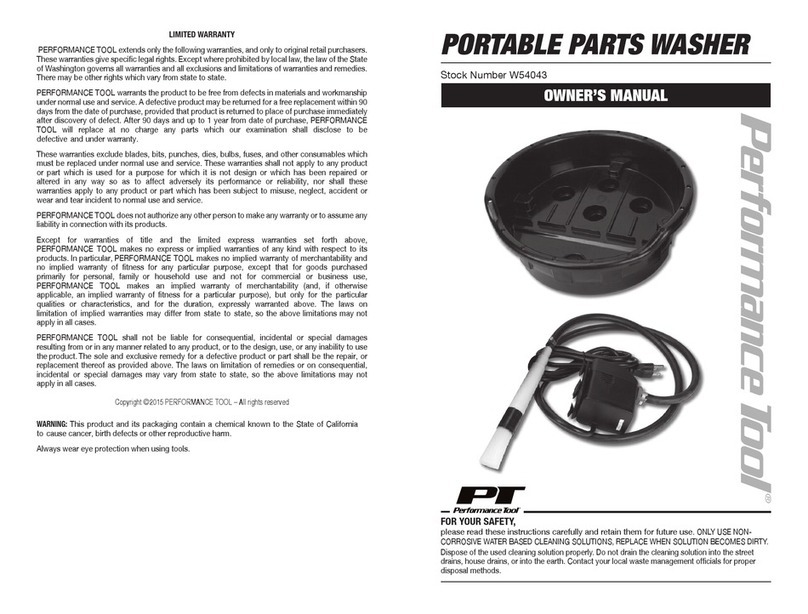 Performance Tool W54043 owner's manual