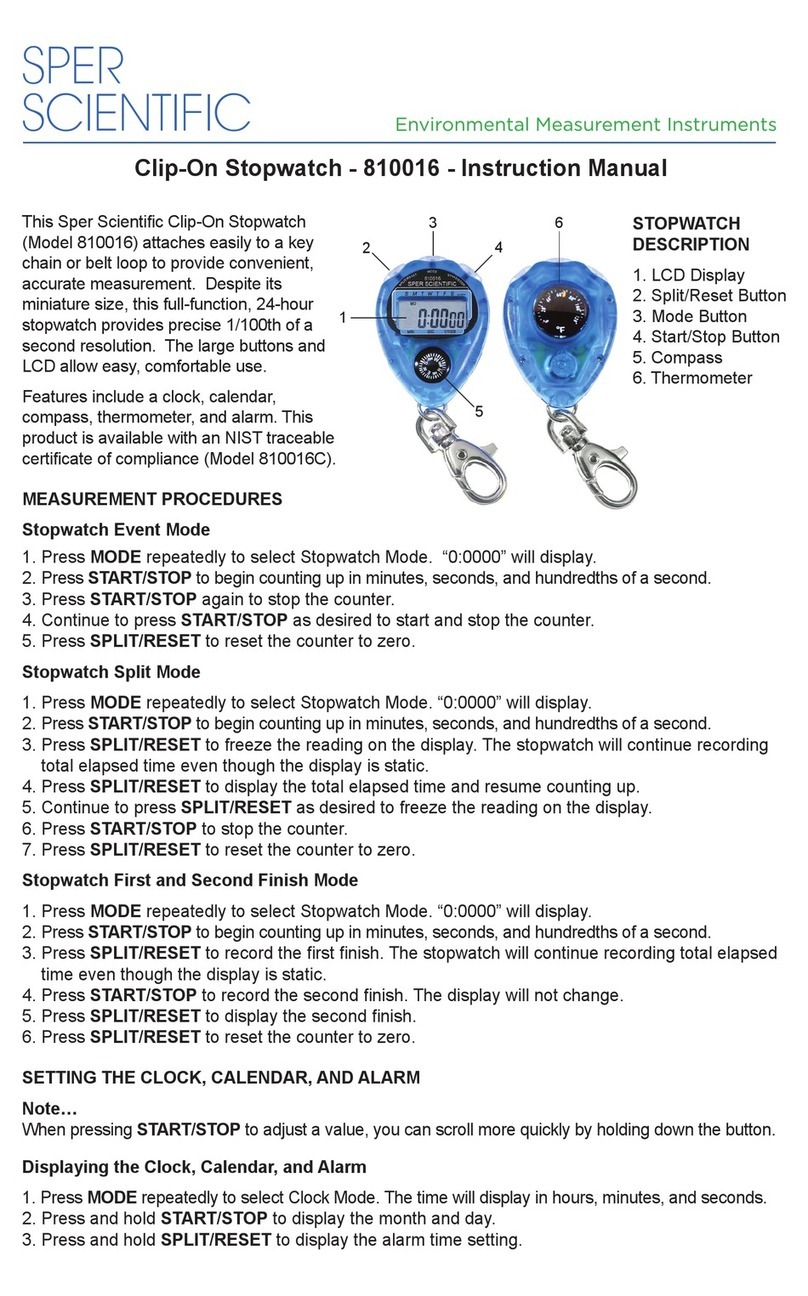 Sper scientific 810016 instruction manual