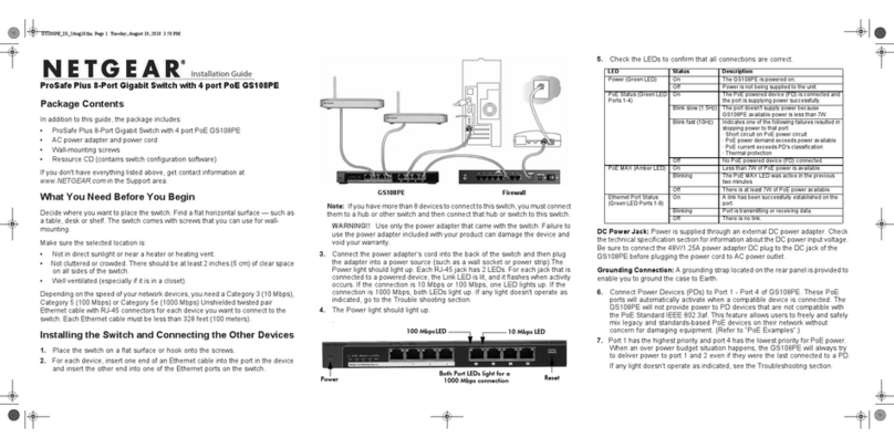 NETGEAR GS108PE installation guide
