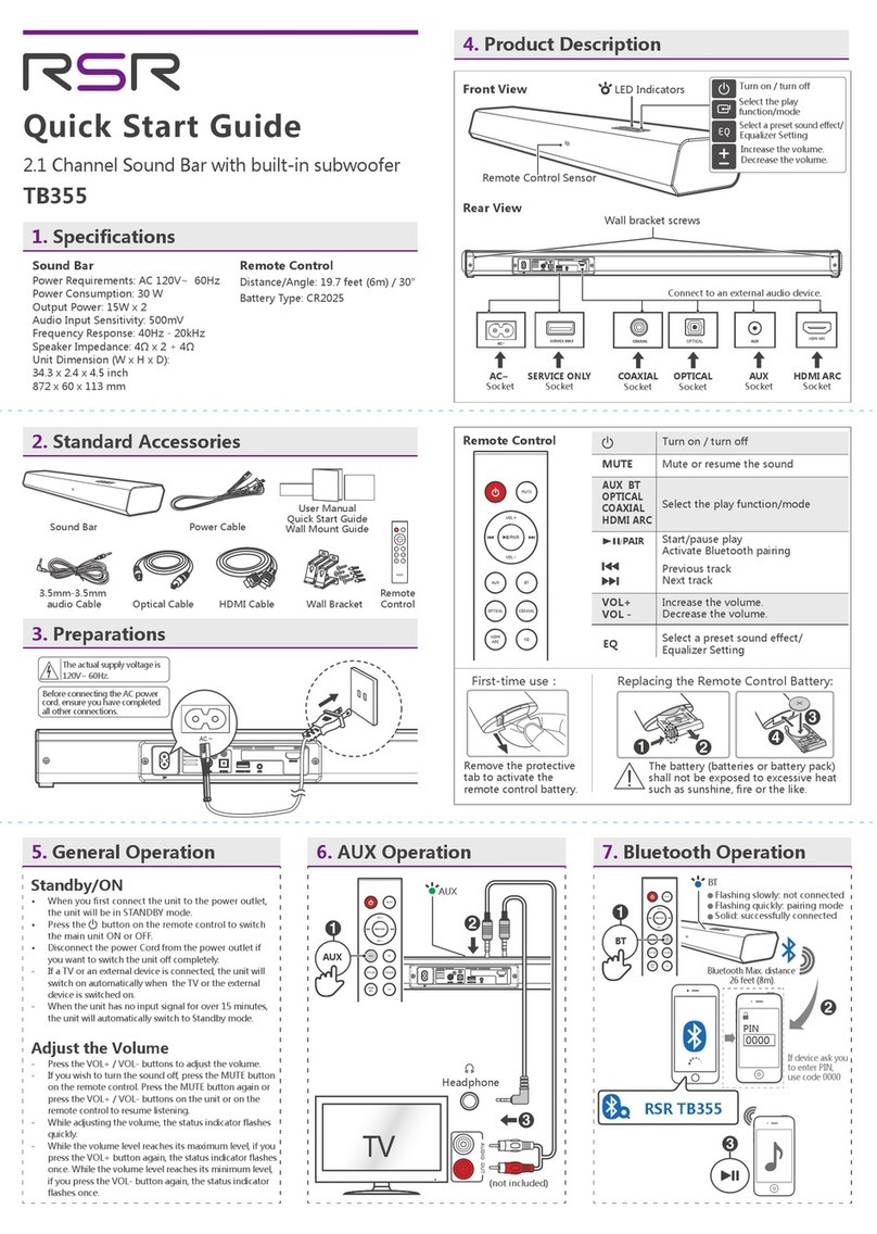 RSR TB355 User manual