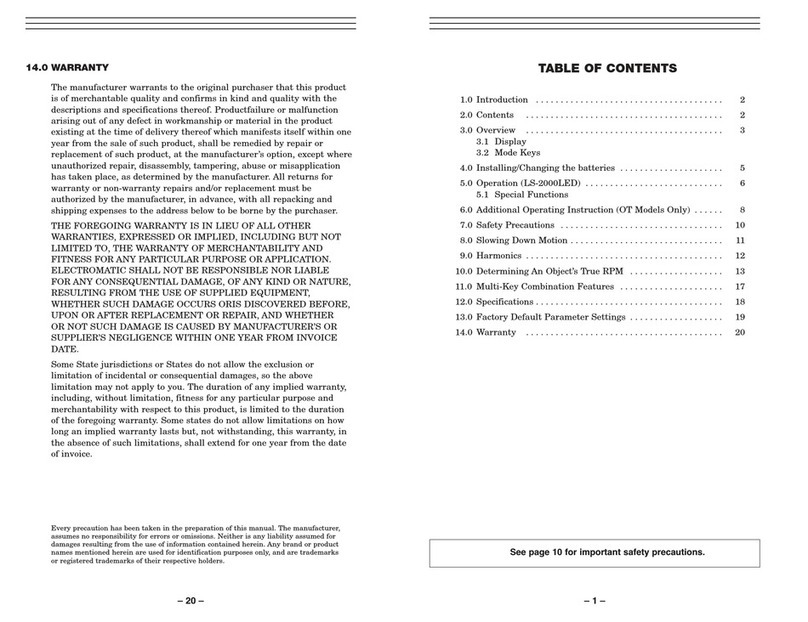 Check-line DS-2000LED operating manual