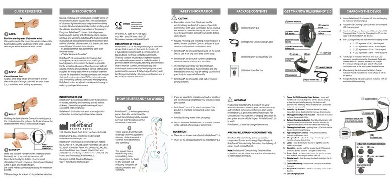 Reliefband Technologies RELIEFBAND 2.0 Instructions for use