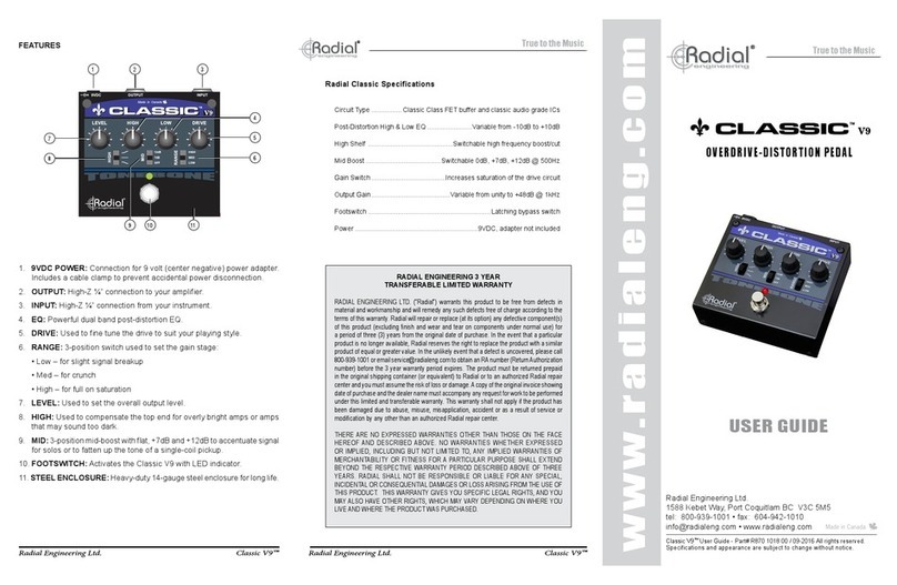 Radial Engineering CLASSIC V9 User manual
