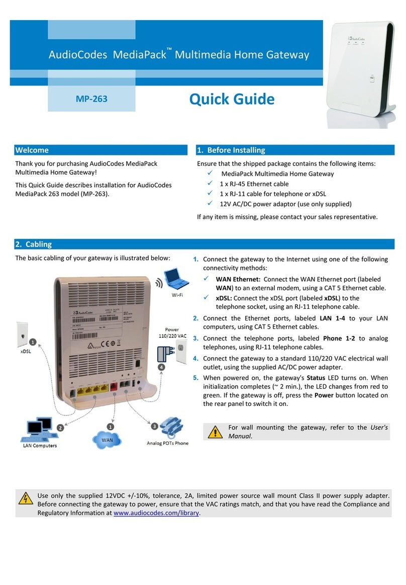 AudioCodes MediaPack MP-263 User manual