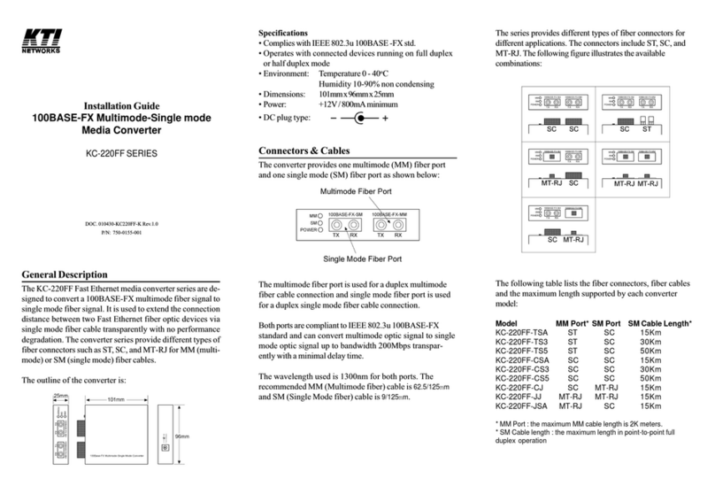 KTI Networks KC-220FF-TSA User manual