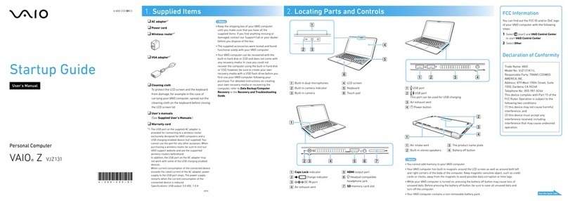 VAIO VJZ131 Startup guide